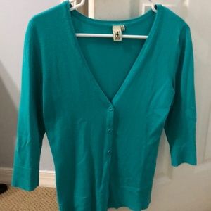14th and Union teal 3/4 cardigan